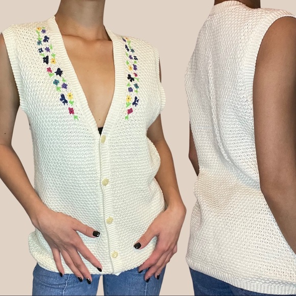 Vintage floral knit cardigan - Picture 4 of 4